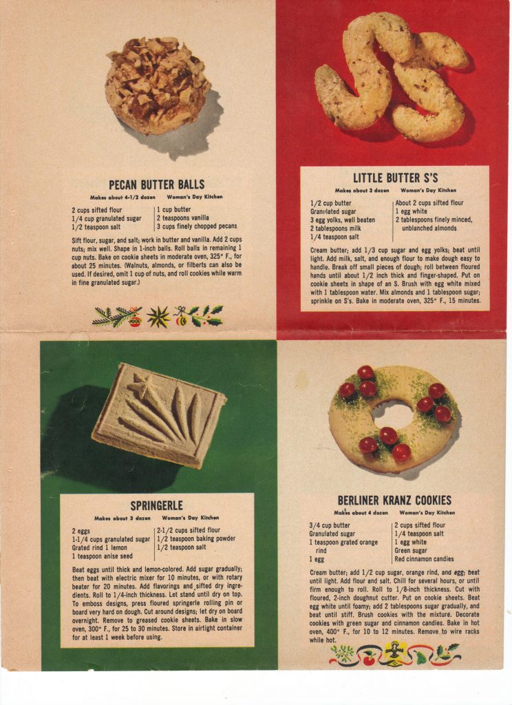 Christmas Cookie Recipes. Pecan butter balls. Springerle