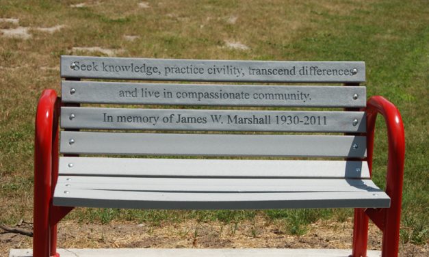 Behind this lovely memorial bench…