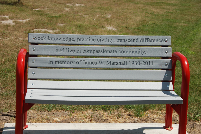 Behind this lovely memorial bench…
